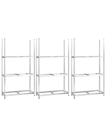 Portapneumatici a 3 Strati 3 pz Argento 110x40x200cm in Acciaio