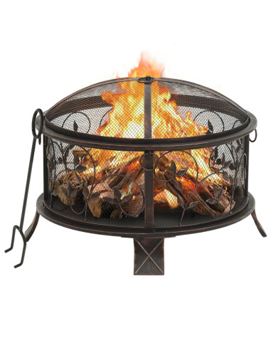 Braciere Rustico con Attizzatoio 67,5 cm XXL in Acciaio