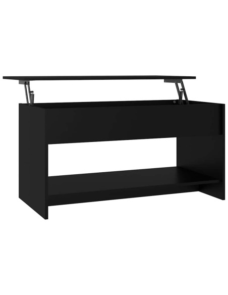 Tavolino da Salotto Nero 102x50x52,5 cm in Legno Multistrato