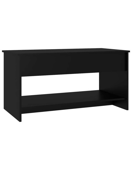 Tavolino da Salotto Nero 102x50x52,5 cm in Legno Multistrato