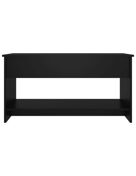 Tavolino da Salotto Nero 102x50x52,5 cm in Legno Multistrato