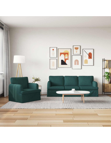 Divano 2 pcs Verde Scuro