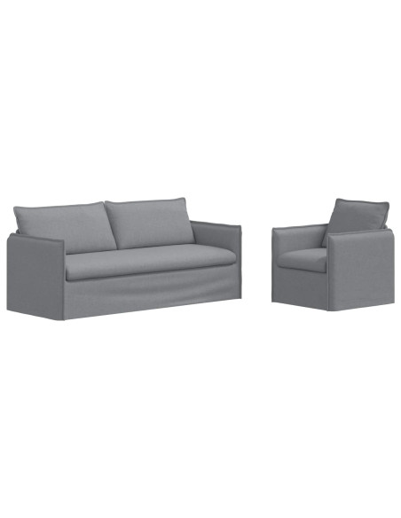 Divano 2 pcs Grigio chiaro