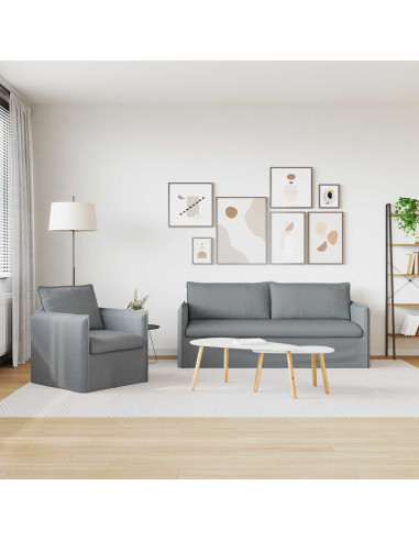 Divano 2 pcs Grigio chiaro