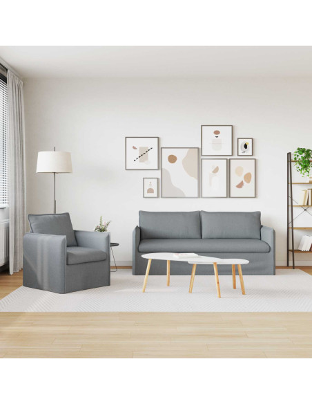 Divano 2 pcs Grigio chiaro