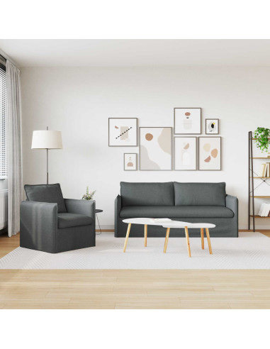Divano 2 pcs Grigio scuro