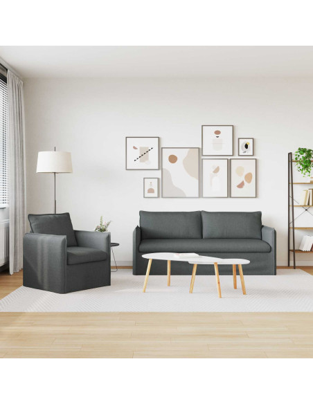 Divano 2 pcs Grigio scuro