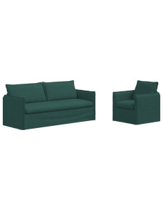 Divano 2 pcs Verde Scuro 2