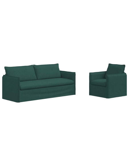 Divano 2 pcs Verde Scuro