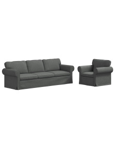Divano 2 pcs Grigio scuro 2