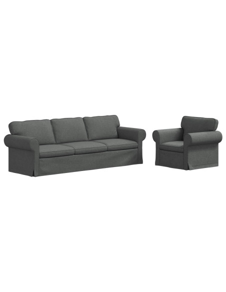 Divano 2 pcs Grigio scuro