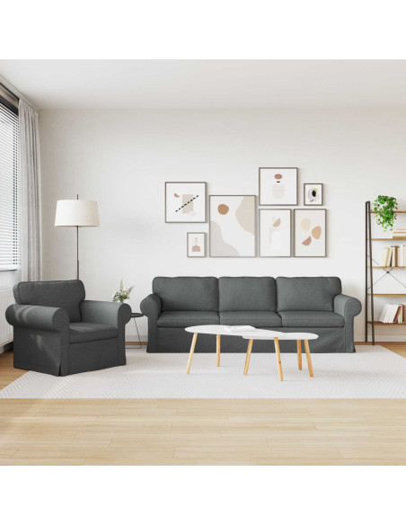 Divano 2 pcs Grigio scuro