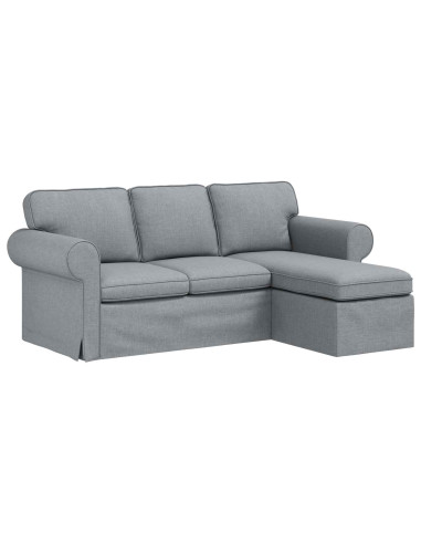 Divano Grigio chiaro 195 x 138 x 80 cm Tessuto