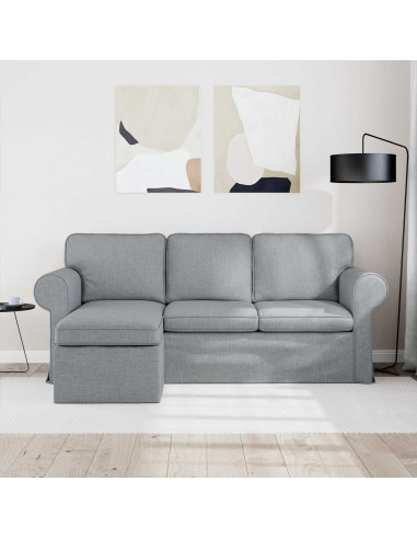 Divano Grigio chiaro 195 x 138 x 80 cm Tessuto