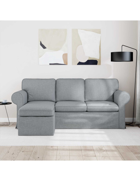 Divano Grigio chiaro 195 x 138 x 80 cm Tessuto