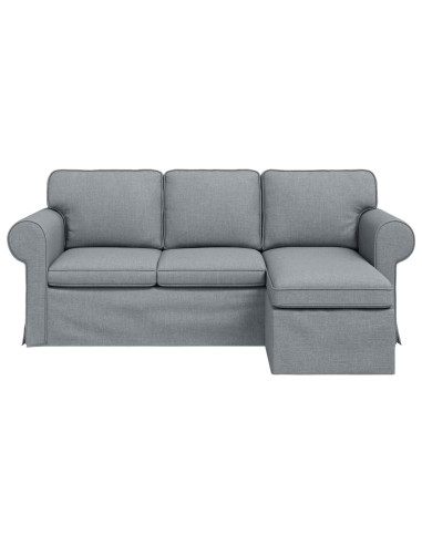 Divano Grigio chiaro 195 x 138 x 80 cm Tessuto