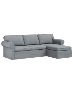 Divano Grigio chiaro 245 x 138 x 80 cm Tessuto 2