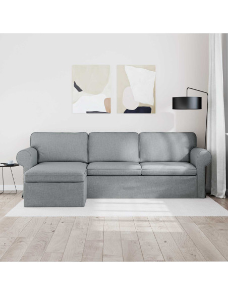 Divano Grigio chiaro 245 x 138 x 80 cm Tessuto