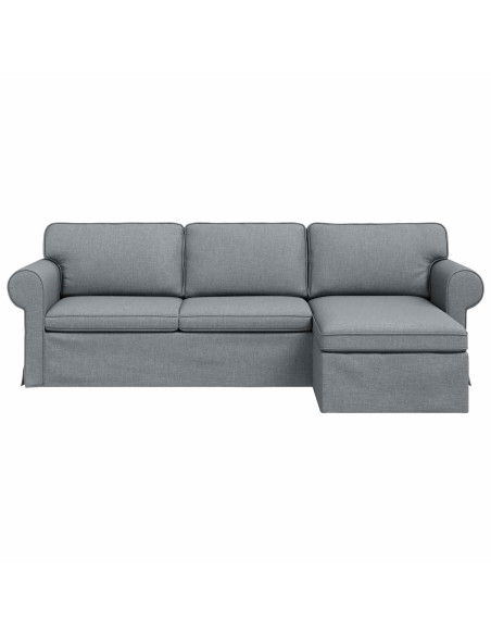 Divano Grigio chiaro 245 x 138 x 80 cm Tessuto