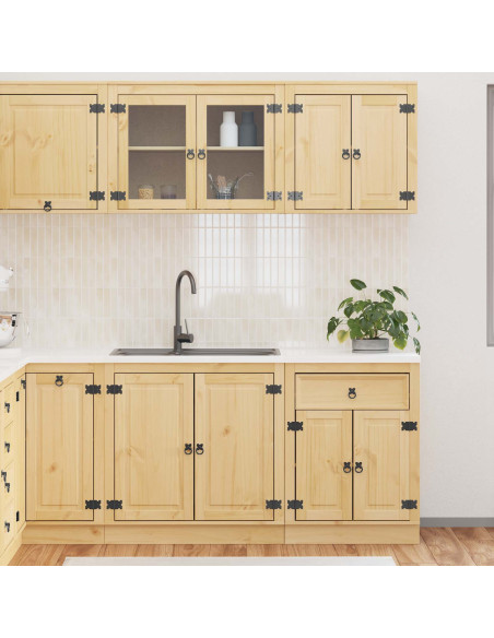 Armadietto con lo scaffale con porta 4 pcs Miele Pino massello