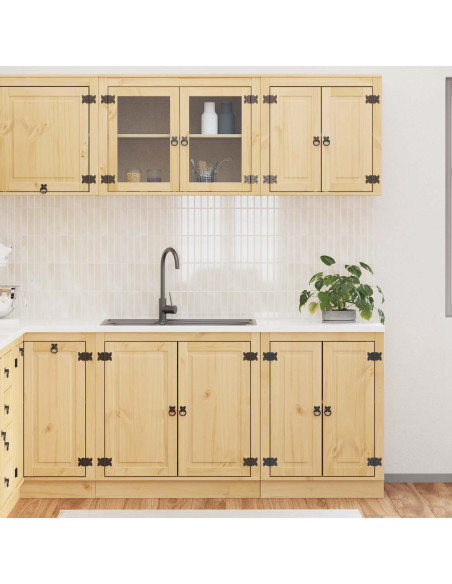 Armadietto con lo scaffale con porta 4 pcs Miele Pino massello