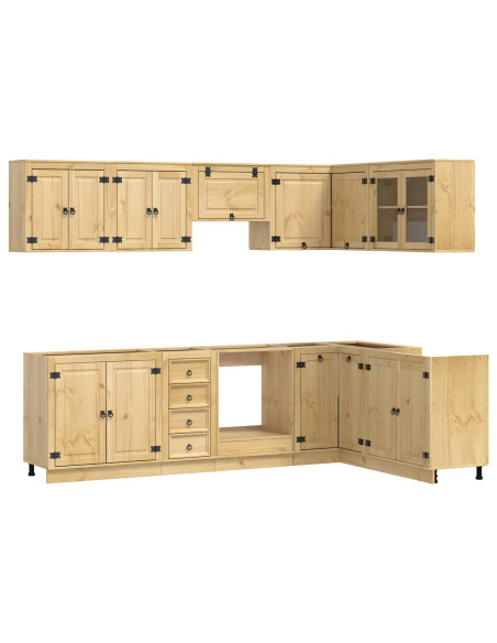 Armadietto con cassetto con porta 10 pcs Miele Pino massello