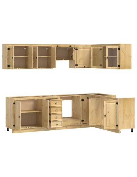 Armadietto con cassetto con porta 10 pcs Miele Pino massello