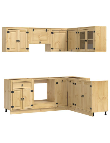 Armadietto con lo scaffale con porta 8 pcs Miele Pino massello
