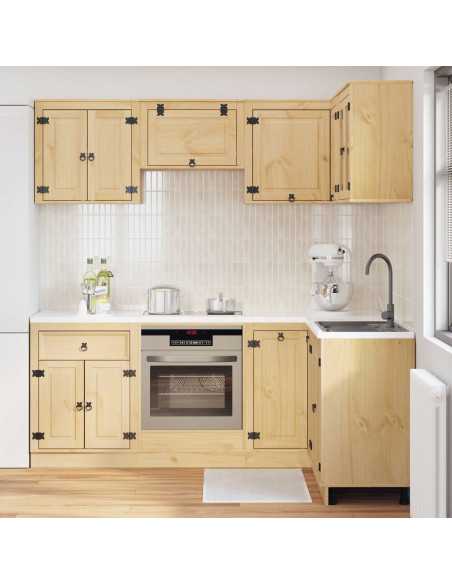 Armadietto con lo scaffale con porta 8 pcs Miele Pino massello