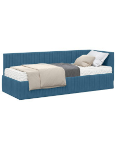 Struttura Letto Angolare con Materasso 2 pcs Blu Velluto 2