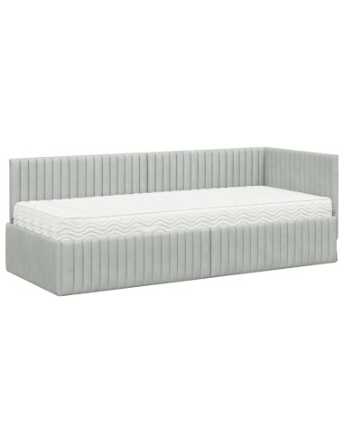 Struttura Letto Angolare con Materasso 2 pcs Grigio chiaro
