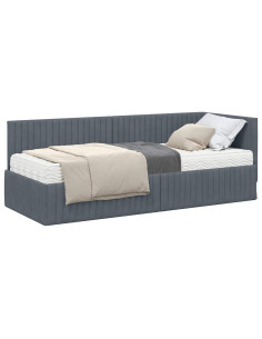 Struttura Letto Angolare con Materasso 2 pcs Grigio Velluto 2