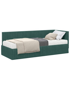 Struttura Letto Angolare con Materasso 2 pcs Verde Velluto 2
