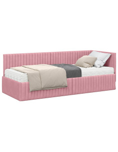 Struttura Letto Angolare con Materasso 2 pcs Grigio Velluto 2