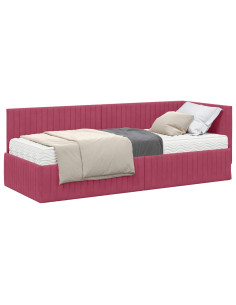 Struttura Letto Angolare con Materasso 2 pcs Verde Velluto 2