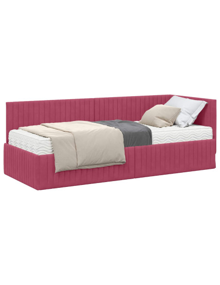 Struttura Letto Angolare con Materasso 2 pcs Verde Velluto