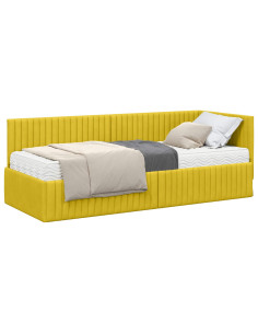 Struttura Letto Angolare con Materasso 2 pcs Giallo Velluto 2
