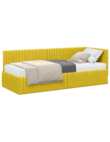 Struttura Letto Angolare con Materasso 2 pcs Giallo Velluto