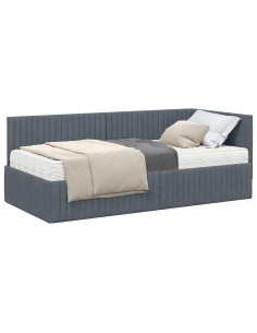 Struttura Letto Angolare con Materasso 2 pcs Grigio Velluto 2
