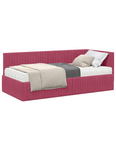 Struttura Letto Angolare con Materasso 2 pcs Verde Velluto 2