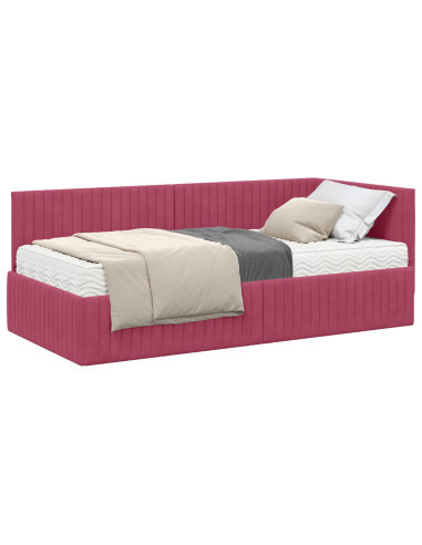 Struttura Letto Angolare con Materasso 2 pcs Verde Velluto