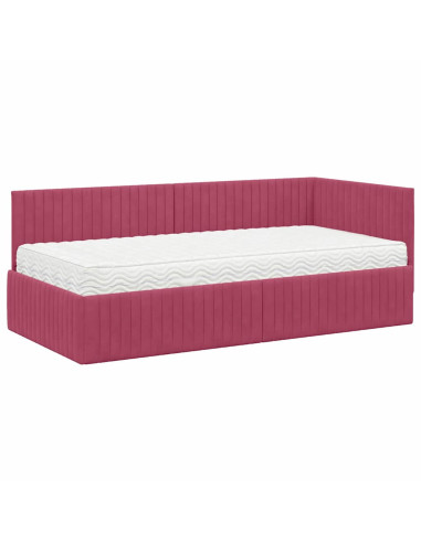 Struttura Letto Angolare con Materasso 2 pcs Verde Velluto