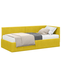 Struttura Letto Angolare con Materasso 2 pcs Giallo Velluto 2