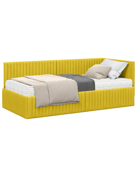 Struttura Letto Angolare con Materasso 2 pcs Giallo Velluto