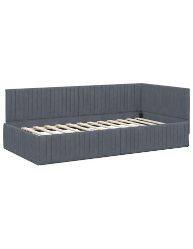 Struttura Letto Angolare con Materasso 2 pcs Grigio Velluto