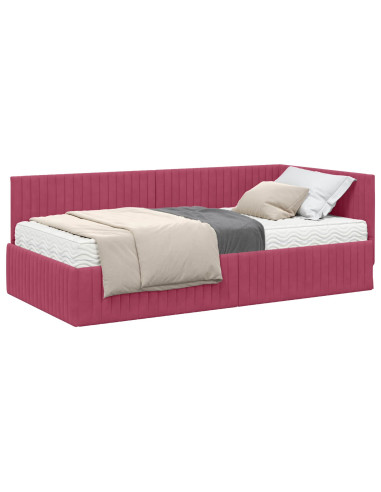 Struttura Letto Angolare con Materasso 2 pcs Verde Velluto