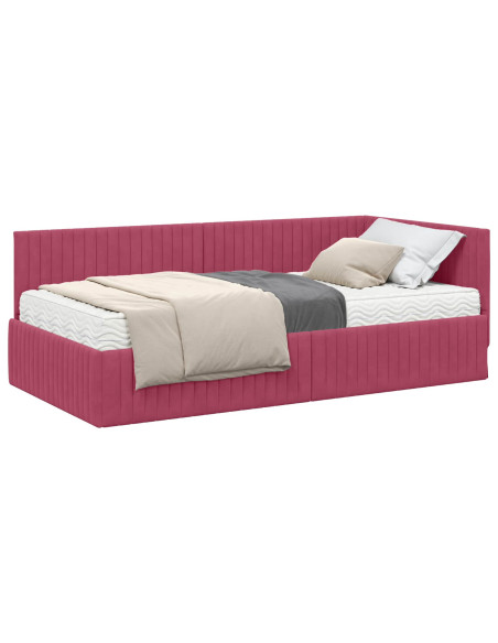 Struttura Letto Angolare con Materasso 2 pcs Verde Velluto