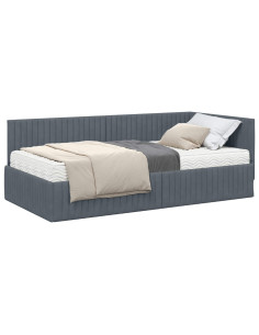 Struttura Letto Angolare con Materasso 2 pcs Grigio Velluto 2