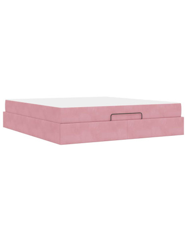 Struttura letto con materasso con materasso 2 pcs Rosa Velluto