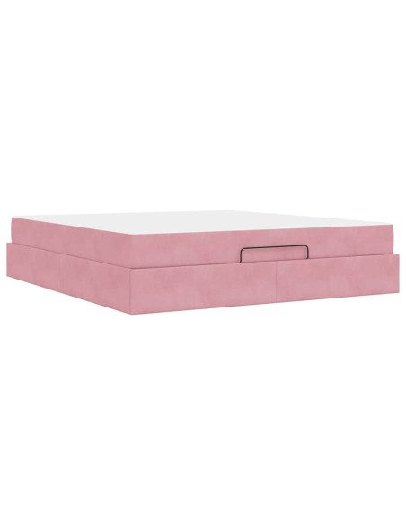 Struttura letto con materasso con materasso 2 pcs Rosa Velluto
